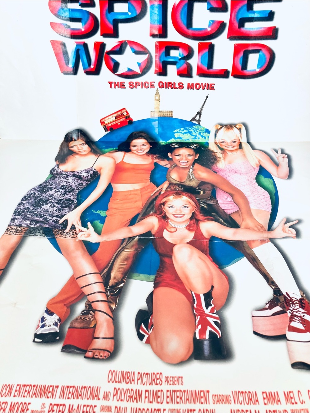 Spice Girls Spice World 1997 Fold Up Movie Poster 16X20.5in Minor Wear - Picture 3 of 9